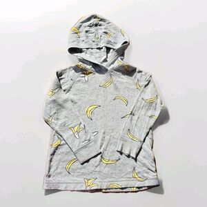 Hanna Andersson Size 4 Unisex Gray Banana Hoodie Shirt